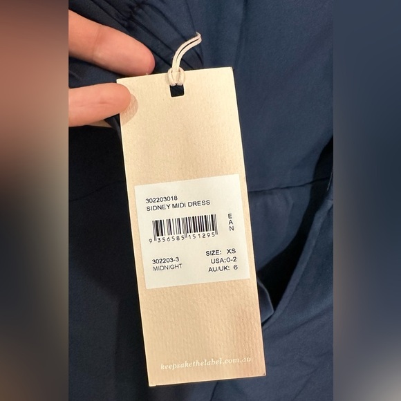 NWT Keepsake Sidney Midnight Navy Blue Midi Dress XS - Picture 6 of 13